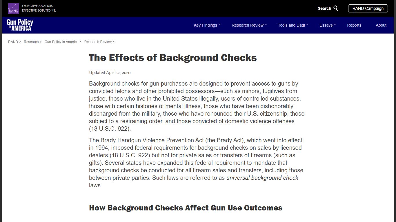 The Effects of Background Checks | RAND